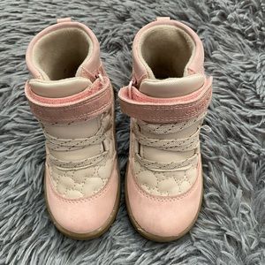 Carters, pink, velcro, toddler boots, size 6
